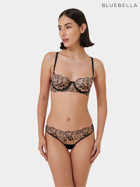 Bluebella Rosalie Rose Embroidered Mesh Knickers (AJ8775) | €17
