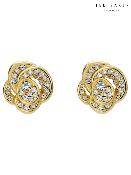 Ted Baker Gold Tone Florine Crystal Flower Stud Earrings (AJ8795) | €46