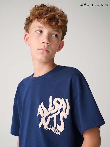 Navy - Smallsaints Oversized Orlando Logo Crew T-shirt