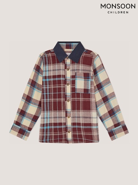 Red - Monsoon Contrast Check Print Shirt