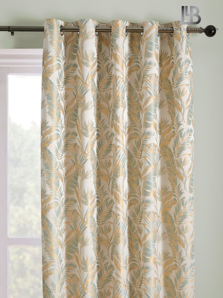 Laurence Llewelyn-Bowen Duck Egg Paradise Palm Jacquard Pair of Eyelet Curtains (AJ9403) | $62 - $187