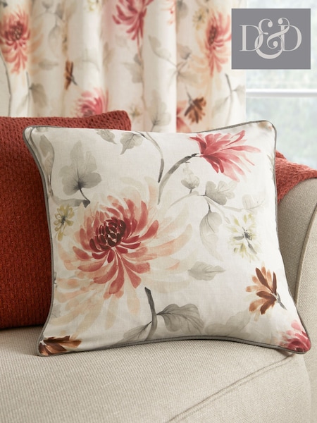 Dreams & Drapes Red Nadia 100% Cotton Filled Cushion (AJ9405) | 79 QAR