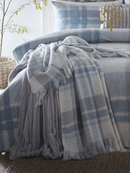 Appletree Blue Verbier Faux Mohair Bedspread (AJ9441) | €40