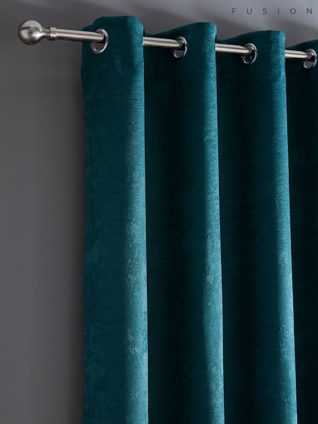 Fusion Forest Green Strata Room Darkening Woven Pair of Eyelet Curtains (AJ9442) | €34 - €95