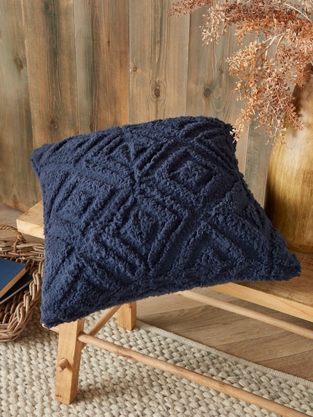 Fusion Navy Romo Fleece and Sherpa Filled Cushion (AJ9449) | €22