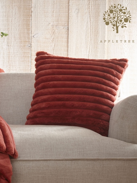 Appletree Terracotta Morritz Faux Fur Filled Cushion (AJ9465) | ₪80