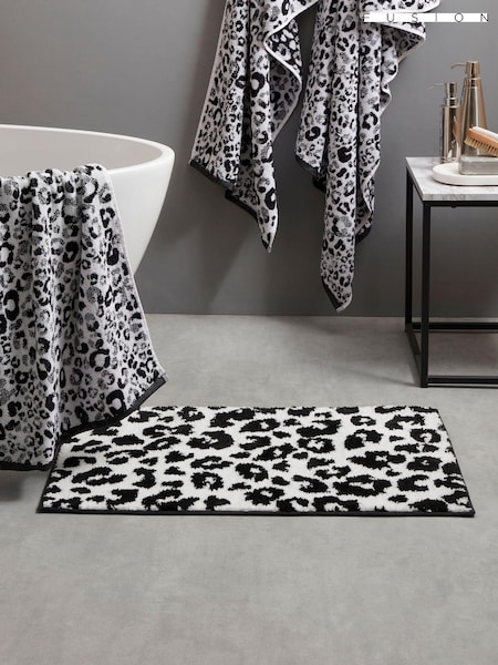 Fusion Black Animal Print Non-Slip Reverse Bath Mat (AJ9499) | €20