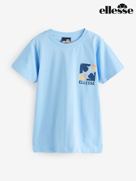 Голубой - Ellesse Boys Riana 100% Cotton T-Shirt (AJ9640) | €26