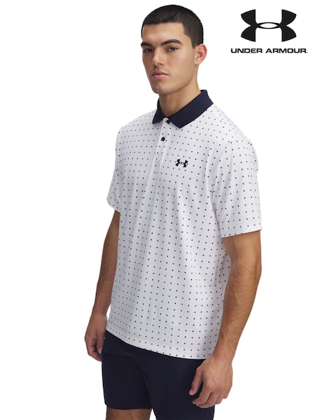 Under Armour White Matchplay Printed Polo Shirt (AJ9660) | AED262