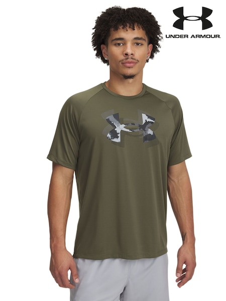 Under Armour Green Tech Camo Print Fill T-Shirt (AJ9666) | €36