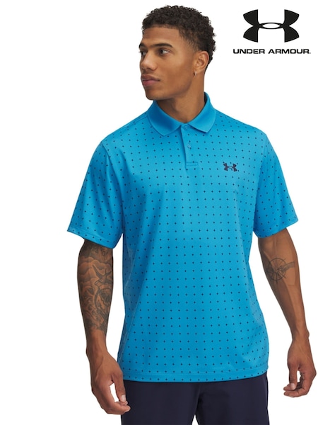 Under Armour Dark Blue Matchplay Printed Polo Shirt (AJ9715) | R$ 445