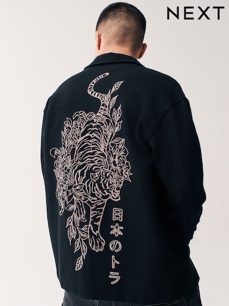 Black Embroidered Graphic Shacket (AJ9753) | €48