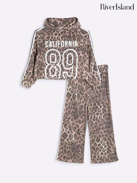 River Island Girls Leopard Print 100% Cotton Sweatshirt (AJ9886) | 133 LEI