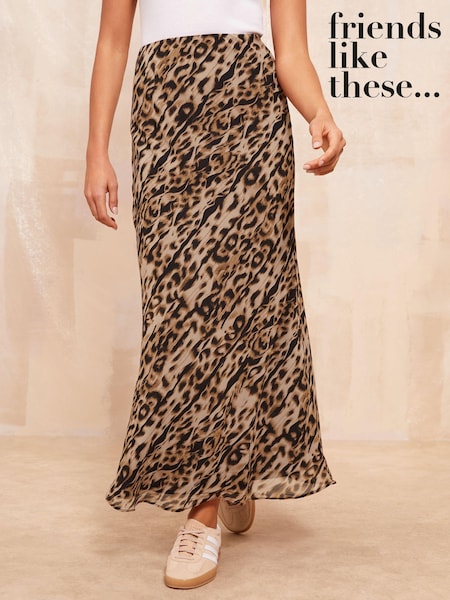Friends Like These Chiffon Bias Animal Maxi Skirt (AJ9901) | ‏176‏₪