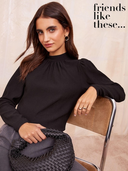 Friends Like These Black Jersey High Neck Top (AJ9917) | €42