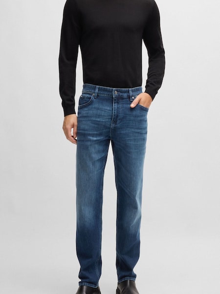 Albastru - BOSS Regular Fit Maine Comfort-Stretch Denim Jeans (AJ9925) | 706 LEI