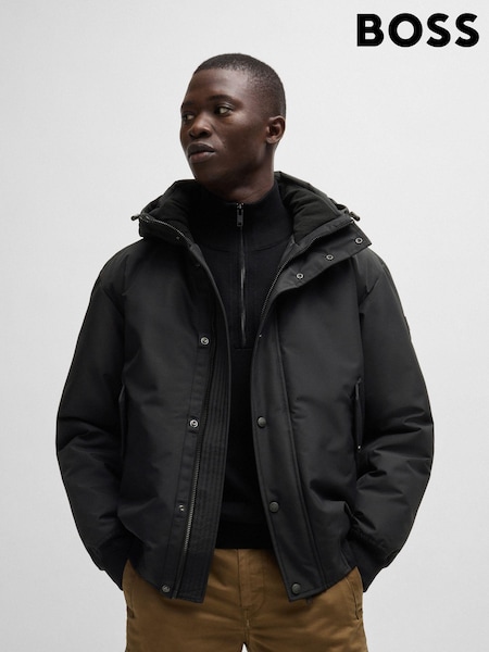 BOSS Black Water Repellent Parka Fleece Collar Lining Jacket (AJ9944) | €231