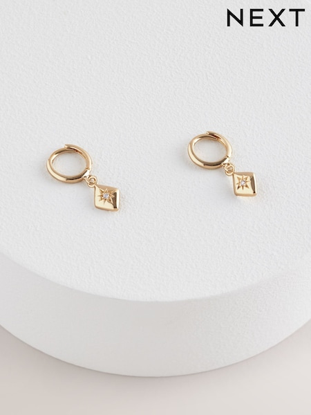 Gold Plated Star Charm Hoop Earrings (AK0094) | €31.50