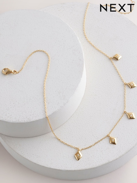Gold Plated Sterling Silver Charm Necklace (AK0096) | €41
