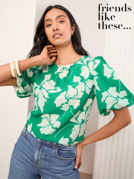 Friends Like These Green Bubble Short Sleeve Blouse (AK0130) | €37