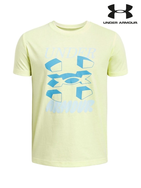 Under Armour Yellow 100% Cotton Wordmark Logo Short Sleeve T-Shirt (AK0190) | ₪91