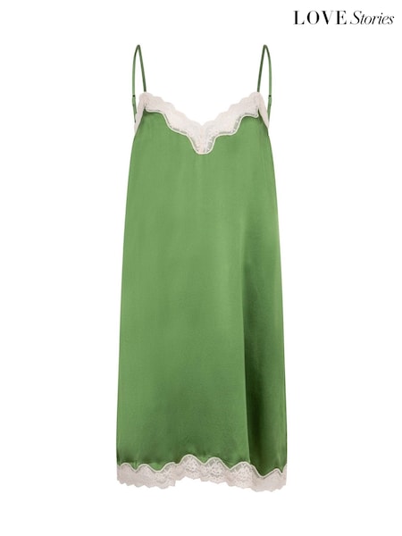 Love Stories Green Willow - Short Slip Dress (AK0233) | €204