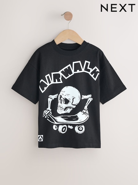 Black 100% Cotton Airwalk T-Shirt (3-16yrs) (AK0243) | €14 - €18