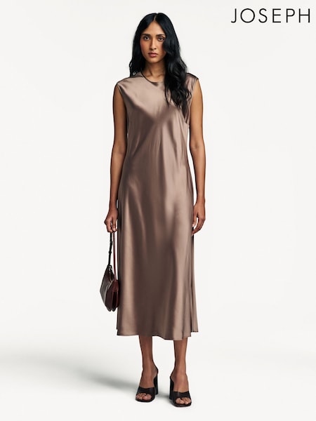 Joseph Brown Garnier Silk Midi Dress (AK0298) | AED3,756