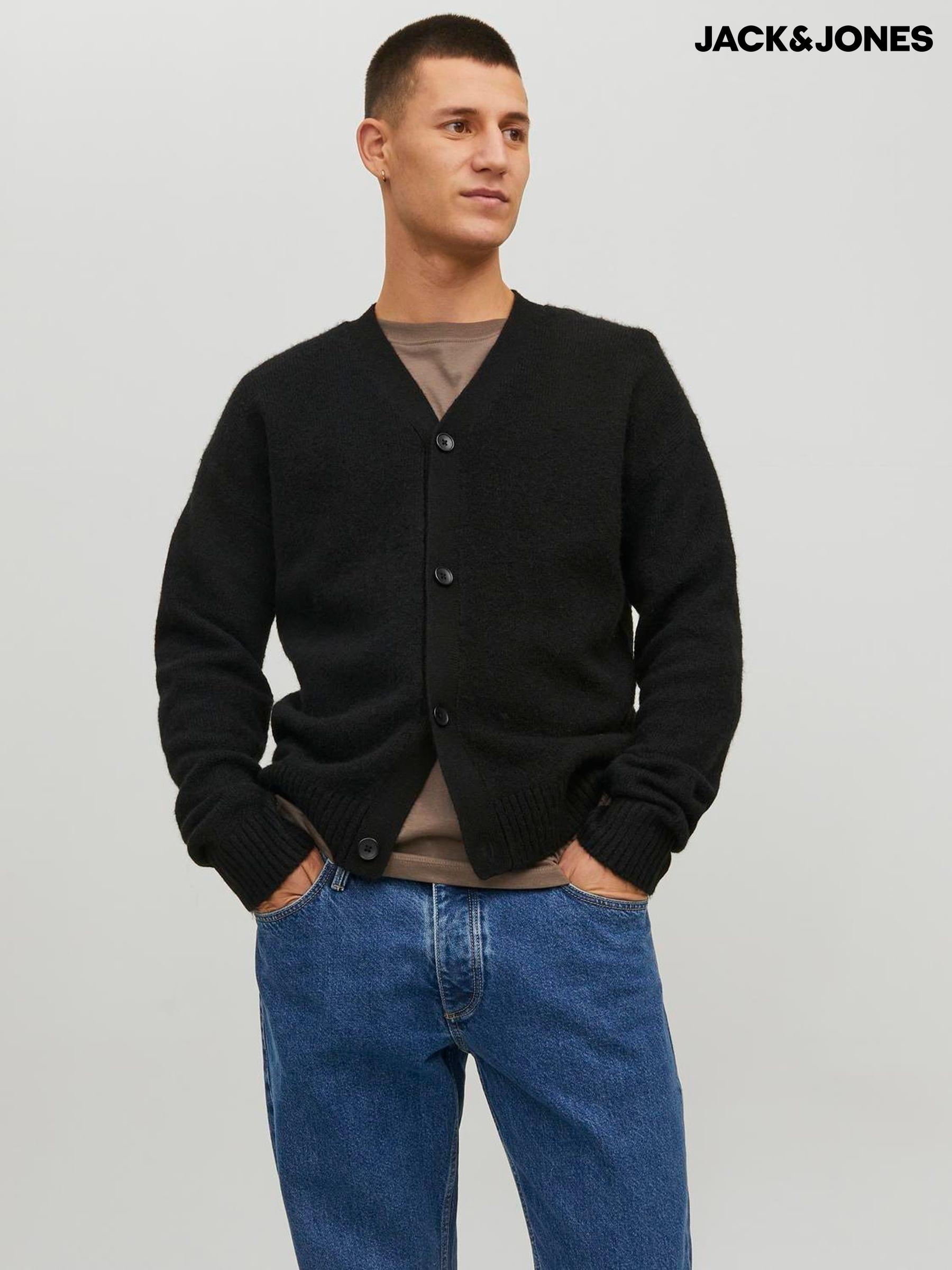 Men s Black V Neck Knitwear Jumpers Cardigans Next