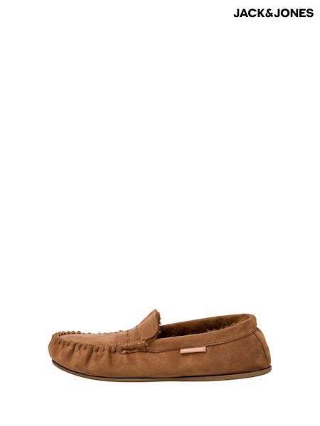 JACK & JONES Brown Moccasin Slippers (AK0429) | €23