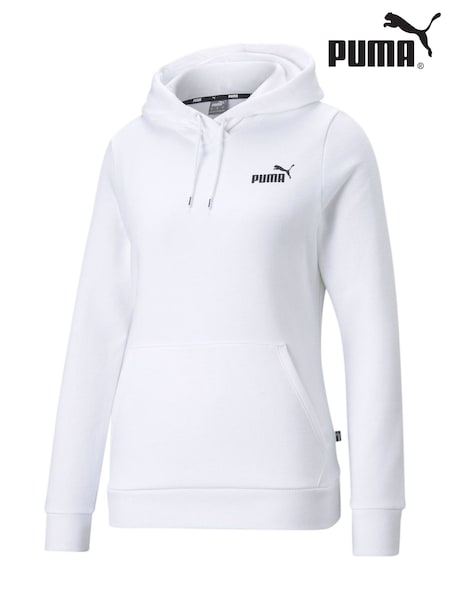 Puma White Womens Essentials Small Logo Hoodie (AK0601) | 119 QAR