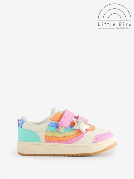 Little Bird by Jools Oliver Multi Pastel Rainbow Star Low Top Trainers (AK0618) | €34 - €40