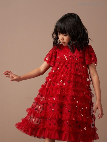 Angel & Rocket Red Delphine Sequin Mesh Dress (AK0644) | €42 - €46