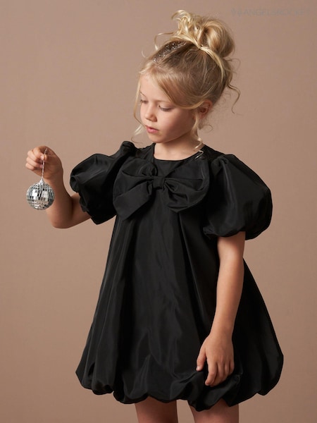 Angel & Rocket Black Nadia Puffball Bow Dress (AK0661) | 131 QAR - 145 QAR