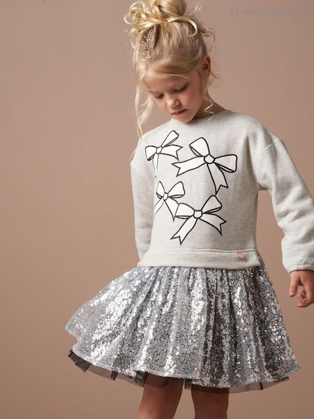 Angel & Rocket Silver Ella Sequin Sweat Dress (AK0670) | 152 QAR - 159 QAR