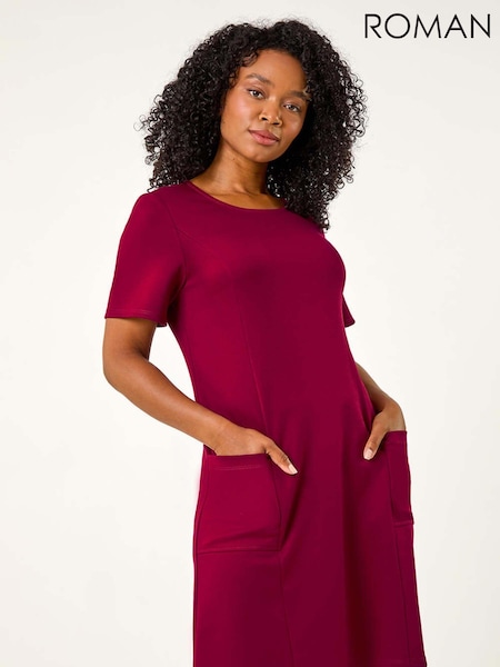 Roman Pink Petite A-Line Pocket Stretch Dress (AK0799) | €59