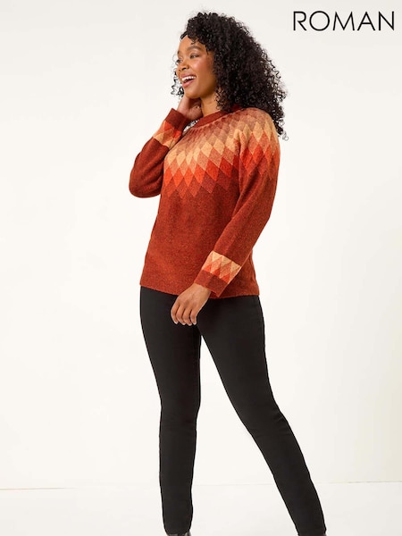 Roman Red Petite Diamond Print Jumper (AK0803) | €51