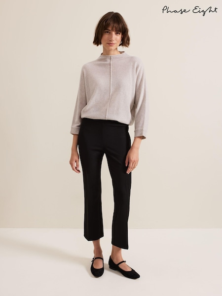 Phase Eight Black Carly Crop Twill Trousers (AK0837) | €46