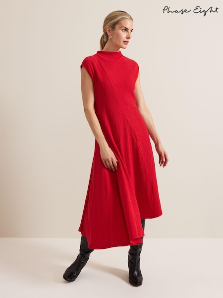 Phase Eight Red Ofelia Jersey Textured Dress (AK0839) | €72