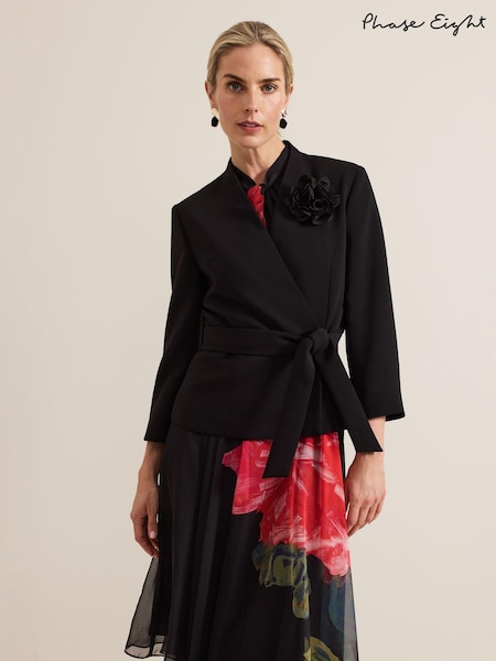 Phase Eight Black Sophin Corsage Jacket (AK0854) | OMR51
