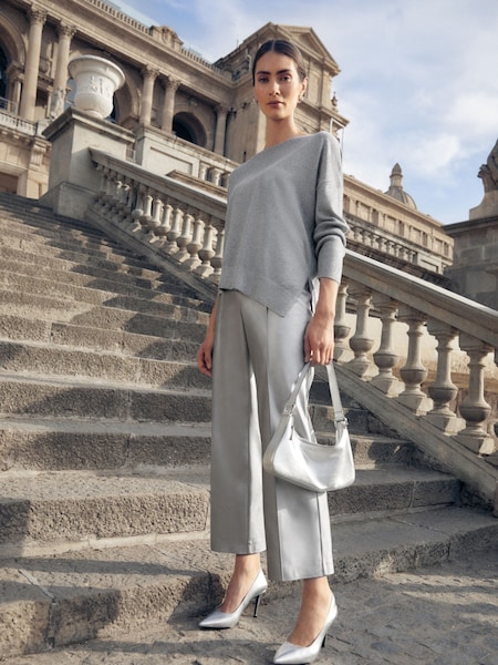 Phase Eight Silver Sofia Sparkle Asymmetric Jumper (AK0867) | €42