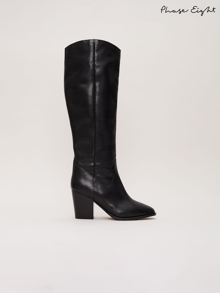 Phase Eight Leather Western Knee Boots (AK0868) | ‏900‏₪