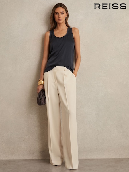 Cream - Reiss – Twill-Hose „Eden“ mit elastischem Bund und weitem Bein (AK0892) | 196 €
