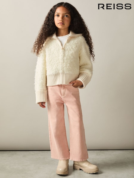 Reiss Becky Fluffy Zip-Through Cardigan With Wool (AK0895) | 65 €