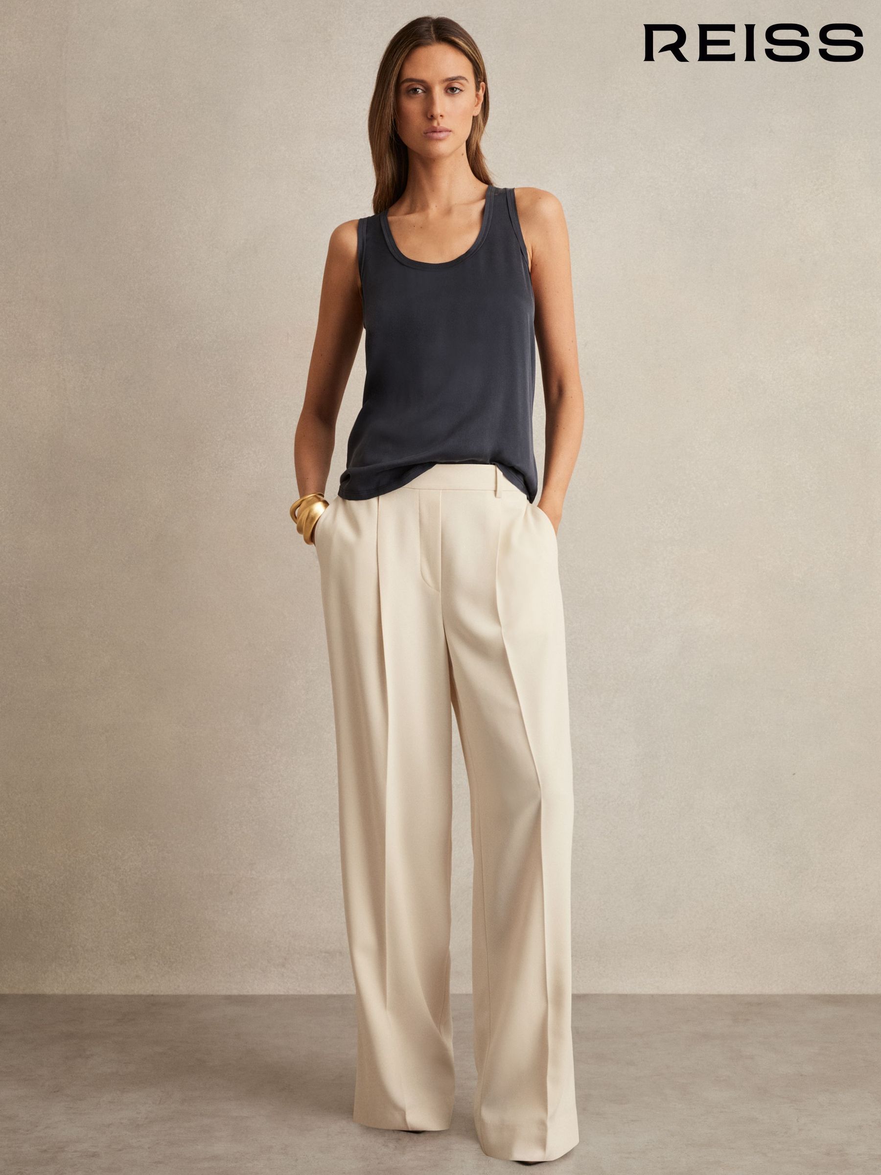 Cream ladies trousers outlet