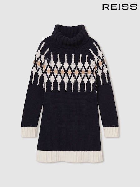 Reiss Emily Wool-Blend Fairisle Pattern Roll-Neck Dress (AK0928) | 95 €