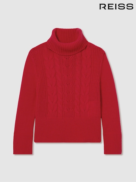 Reiss Carina Wool-Blend Cable-Knit Roll-Neck Jumper (AK0929) | 70 €