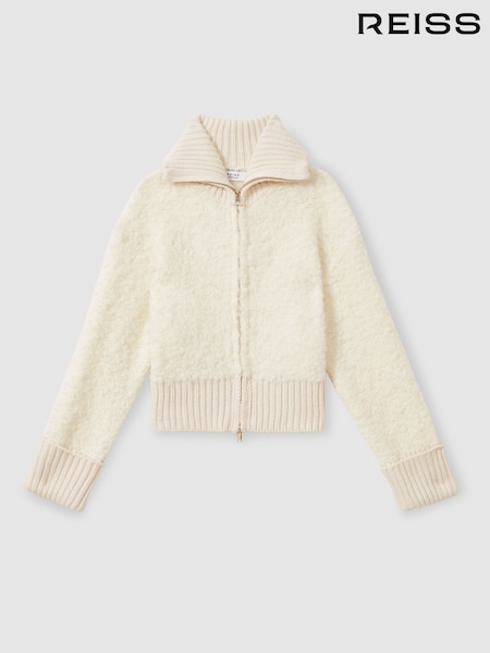 Reiss Becky Fluffy Zip-Through Cardigan With Wool (AK0933) | €81