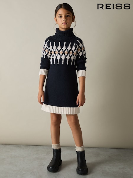 Reiss Emily Wool-Blend Fairisle Pattern Roll-Neck Dress (AK0947) | 95 €