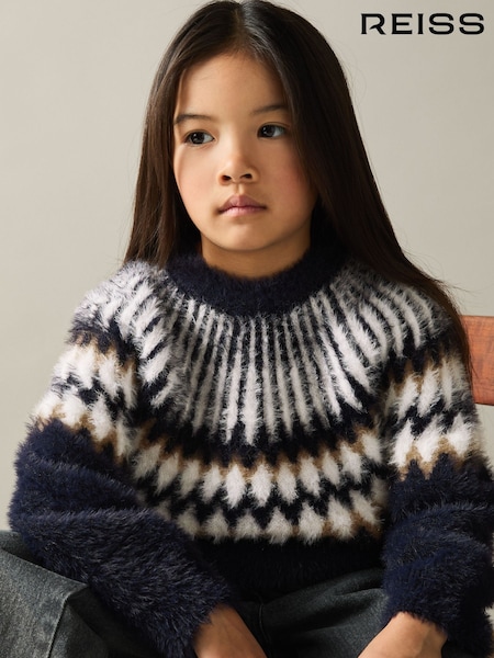 Reiss Navy Indy 9-13 yrs Fairisle Jumper With Alpaca Wool And Cashmere (AK0956) | €65